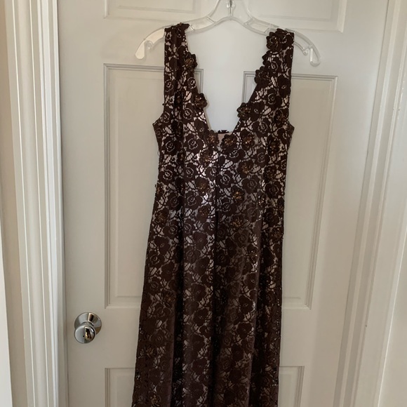 JS Boutique Brown Sequin Embellished Midi Dress - Picture 2 of 4